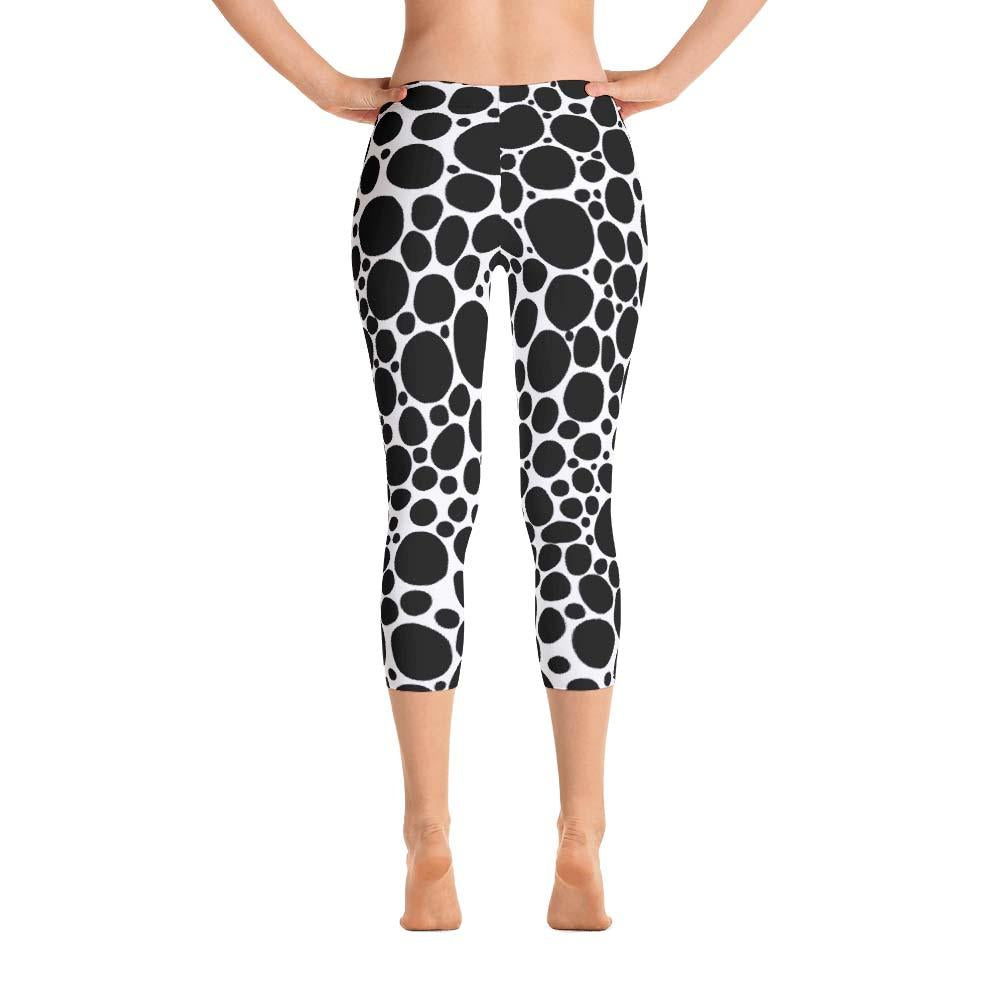 Abstract Capri leggings, Workout Pants &#39;BW Inverted Bubbles&#39;