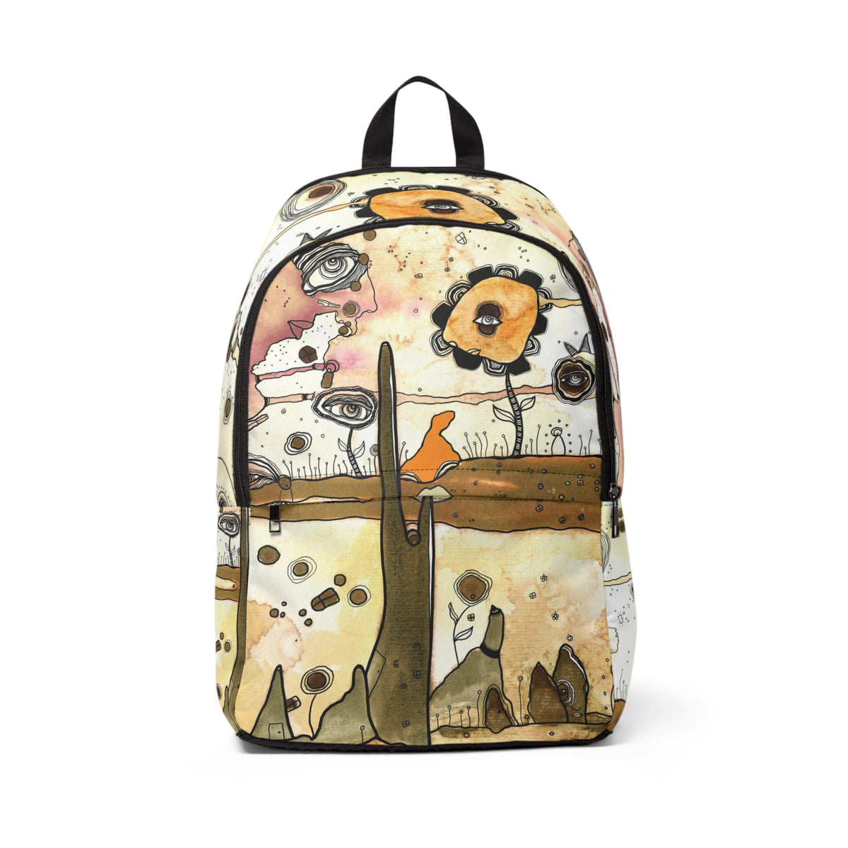 Original Intuitive Abstract Art Backpack &quot;Whimsical City&quot;