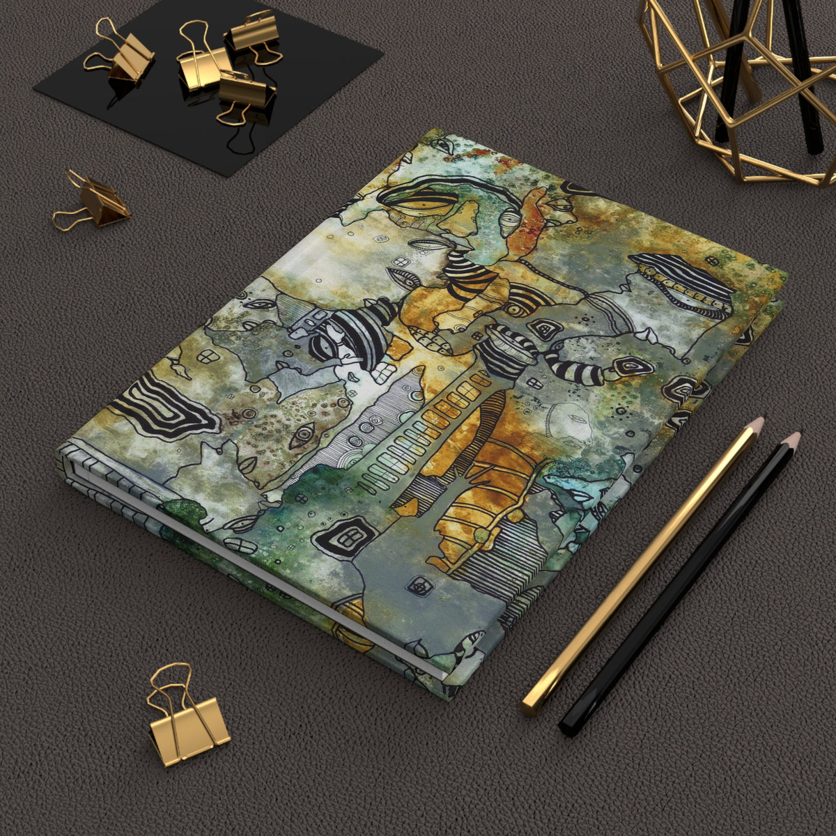 Intuitive Mixed Media Art on Hardcover Journal &quot;Part of Everything&quot;