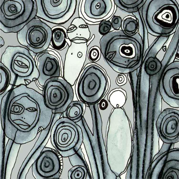 Tote Bag Mixed Media Art &#39;Garden Creatures&#39;