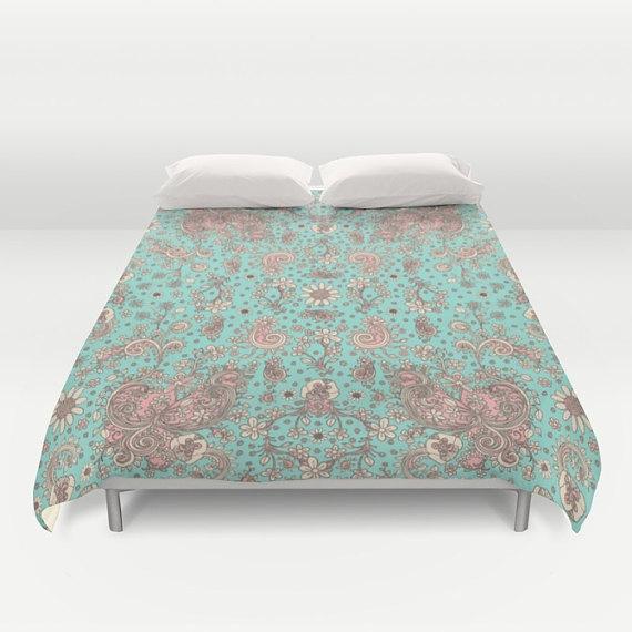 DUVET-BEDROOM-TEALBIRDSOFAFLOWER