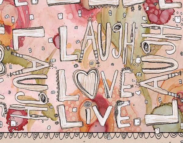 laugh love live floral blanket