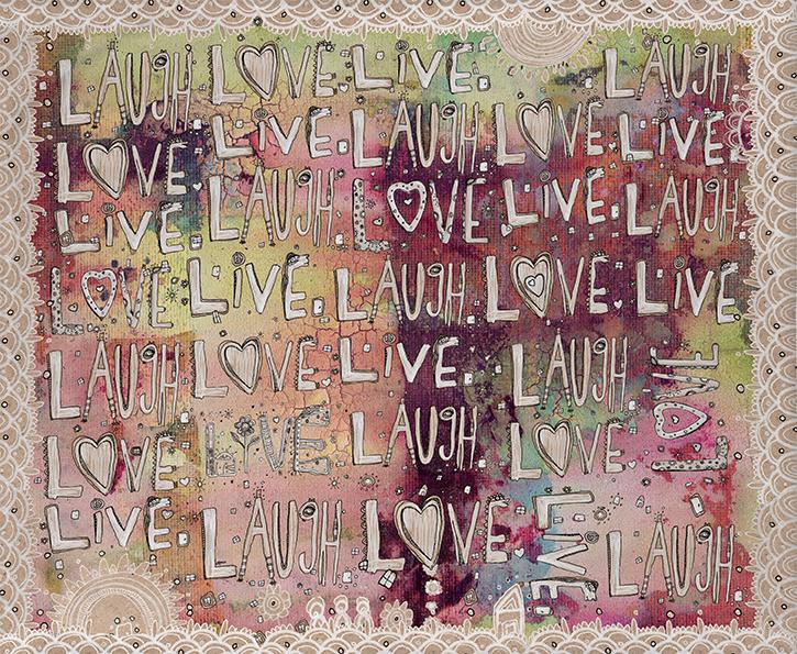 laugh love live abstract blanket