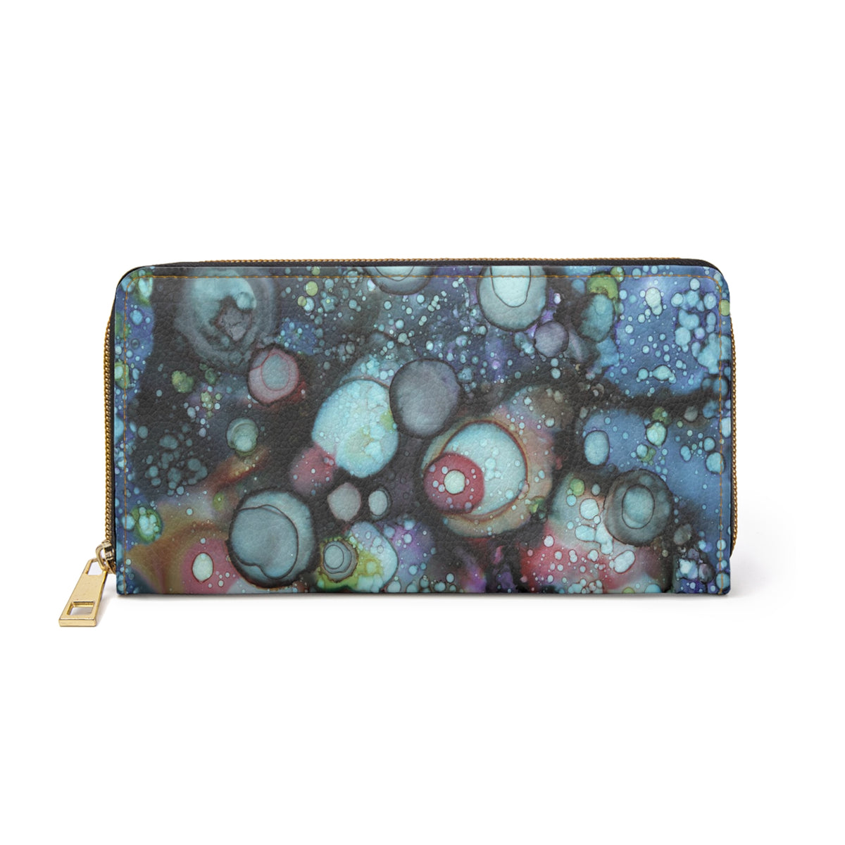 Original Abstract Galaxy Art on Zipper Wallet