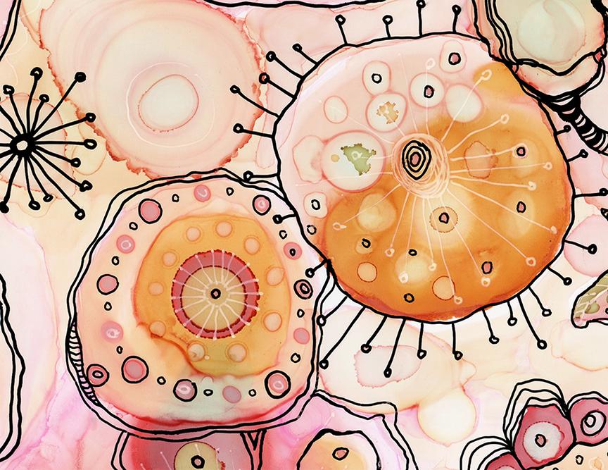 floral doodle shower curtain