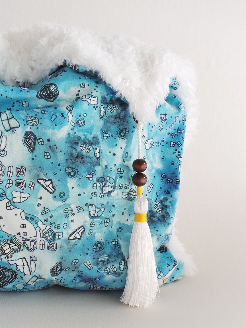 large shag art pillow