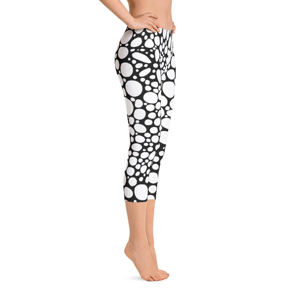 Abstract Capri leggings, Workout Pants &#39;BW Bubbles&#39;