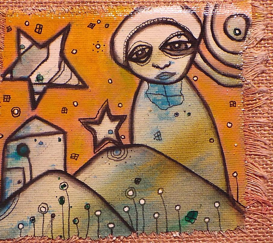 original art on burlap