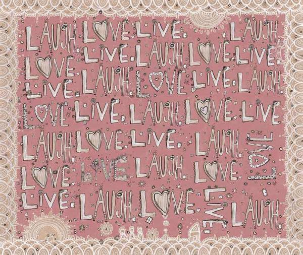 laugh love live pink fleece blanket