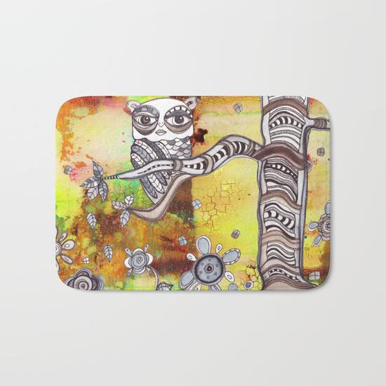 Bath Mat 'Surreal Owl III'