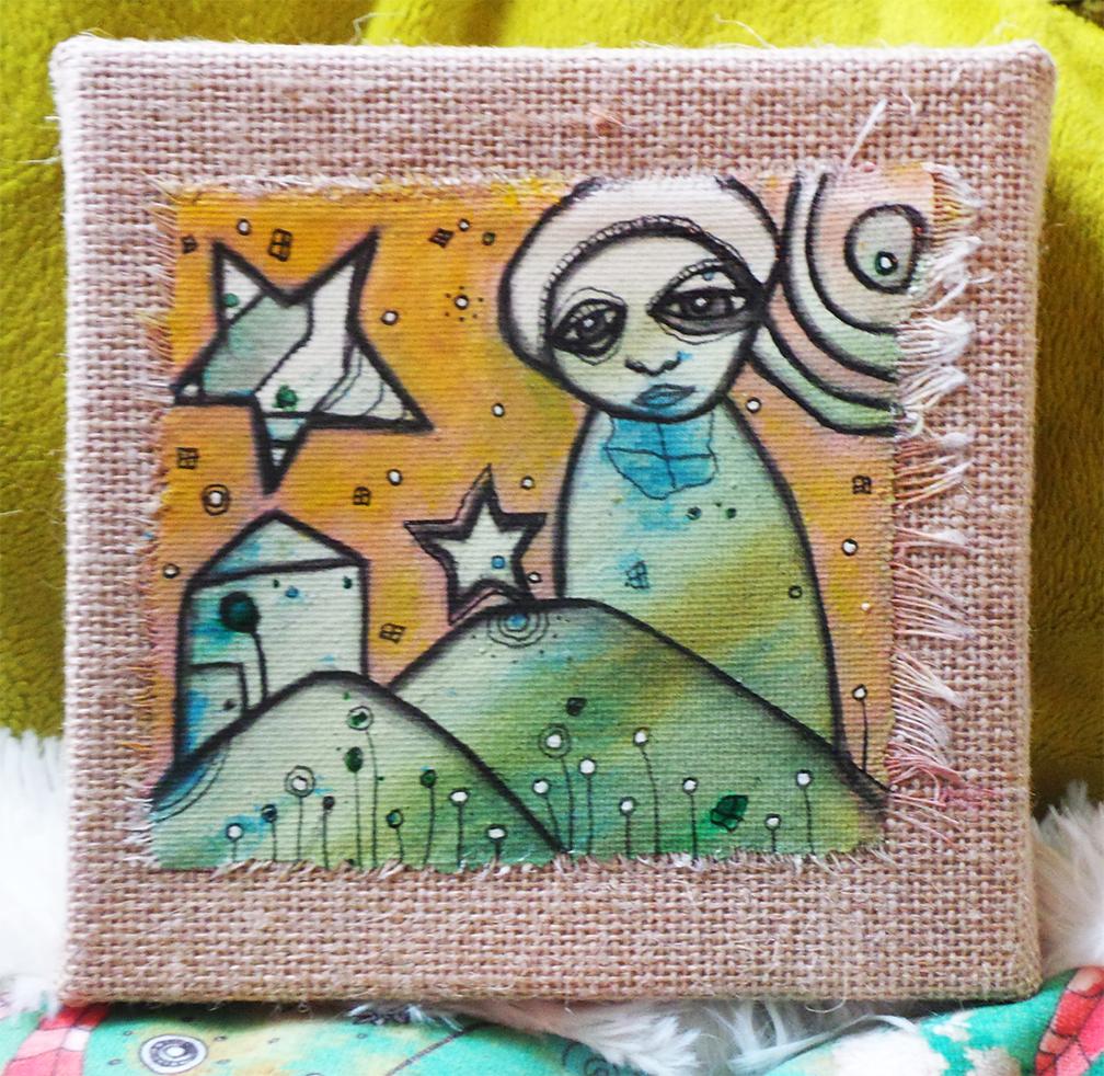 original art on burlap