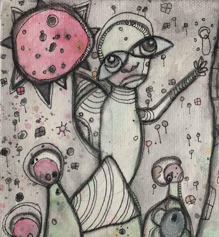 mixed media on canvas rising above