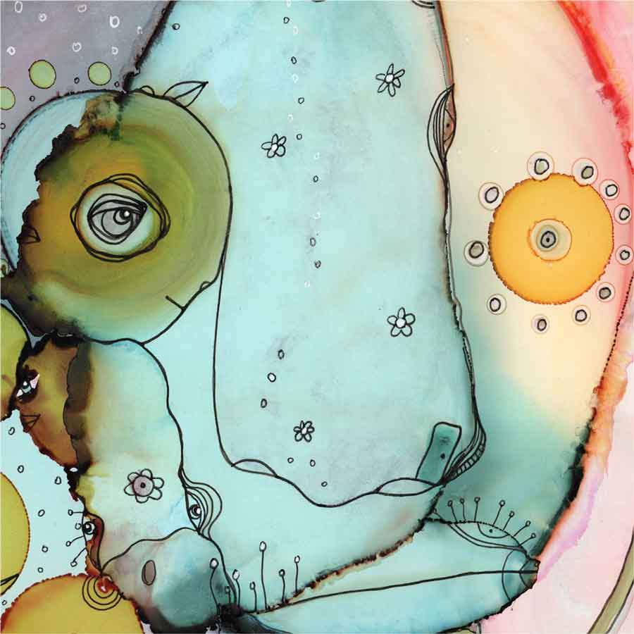 Abstract mixed media shower curtain dance with me