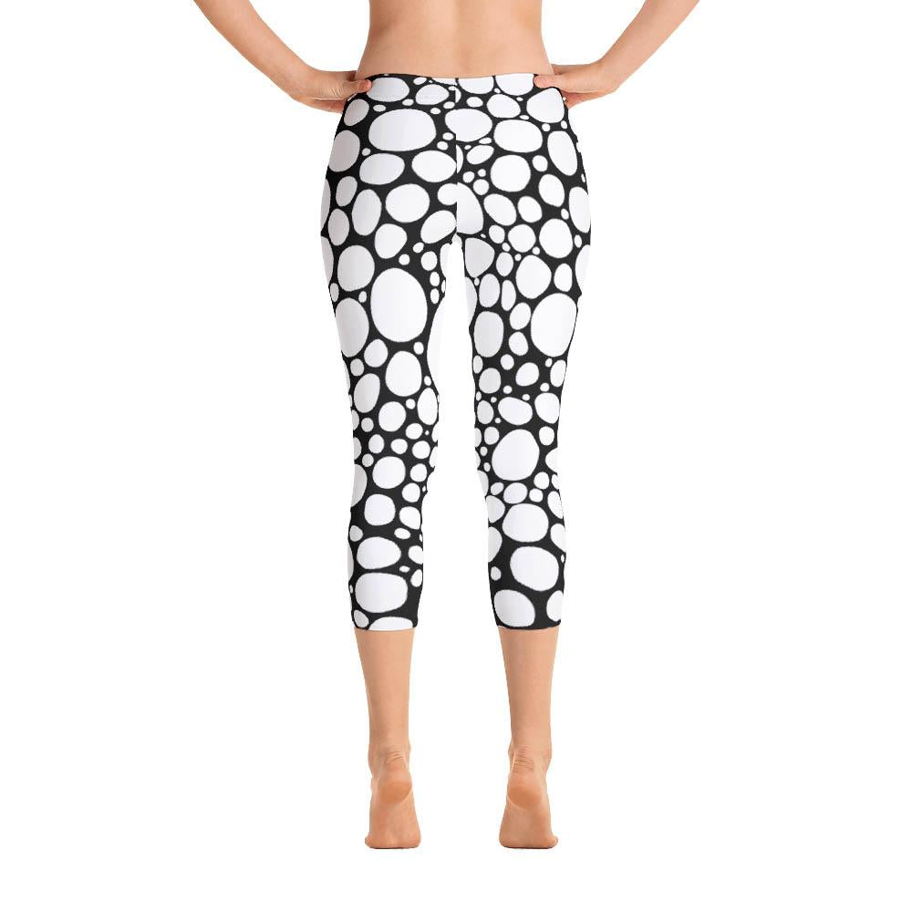 Abstract Capri leggings, Workout Pants &#39;BW Bubbles&#39;