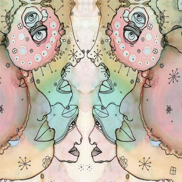 Tote Bag Mixed Media Art &#39;Turn Around 2&#39;