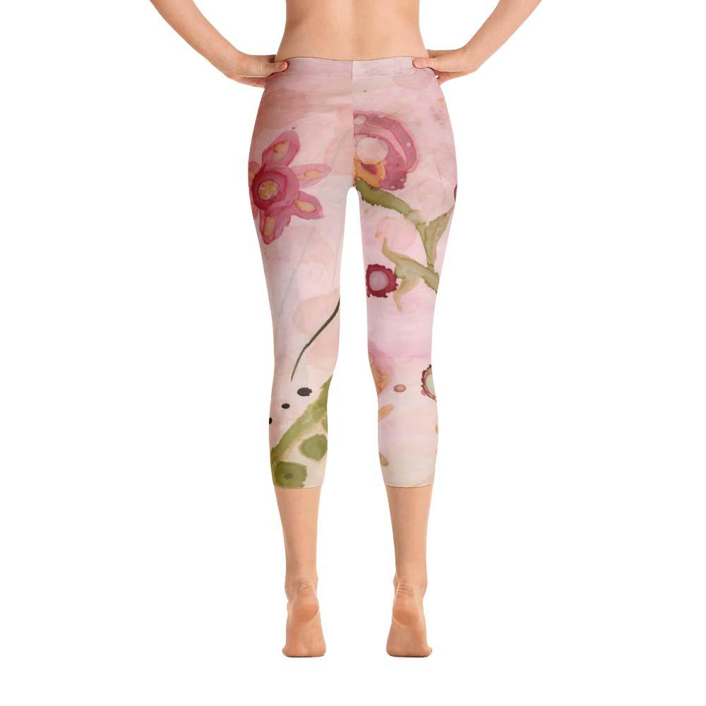 Abstract Capri leggings, Workout Pants &#39;Kali Floral&#39;
