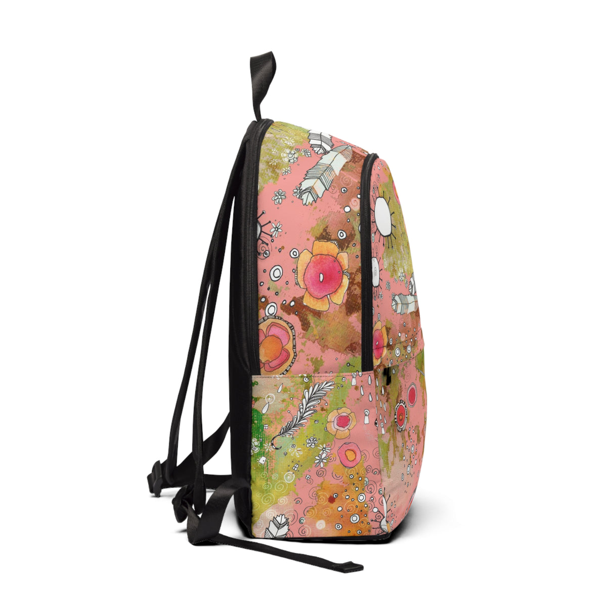 Boho Pink Backpack &quot;Feathers, Flowers&quot; Showers&quot;