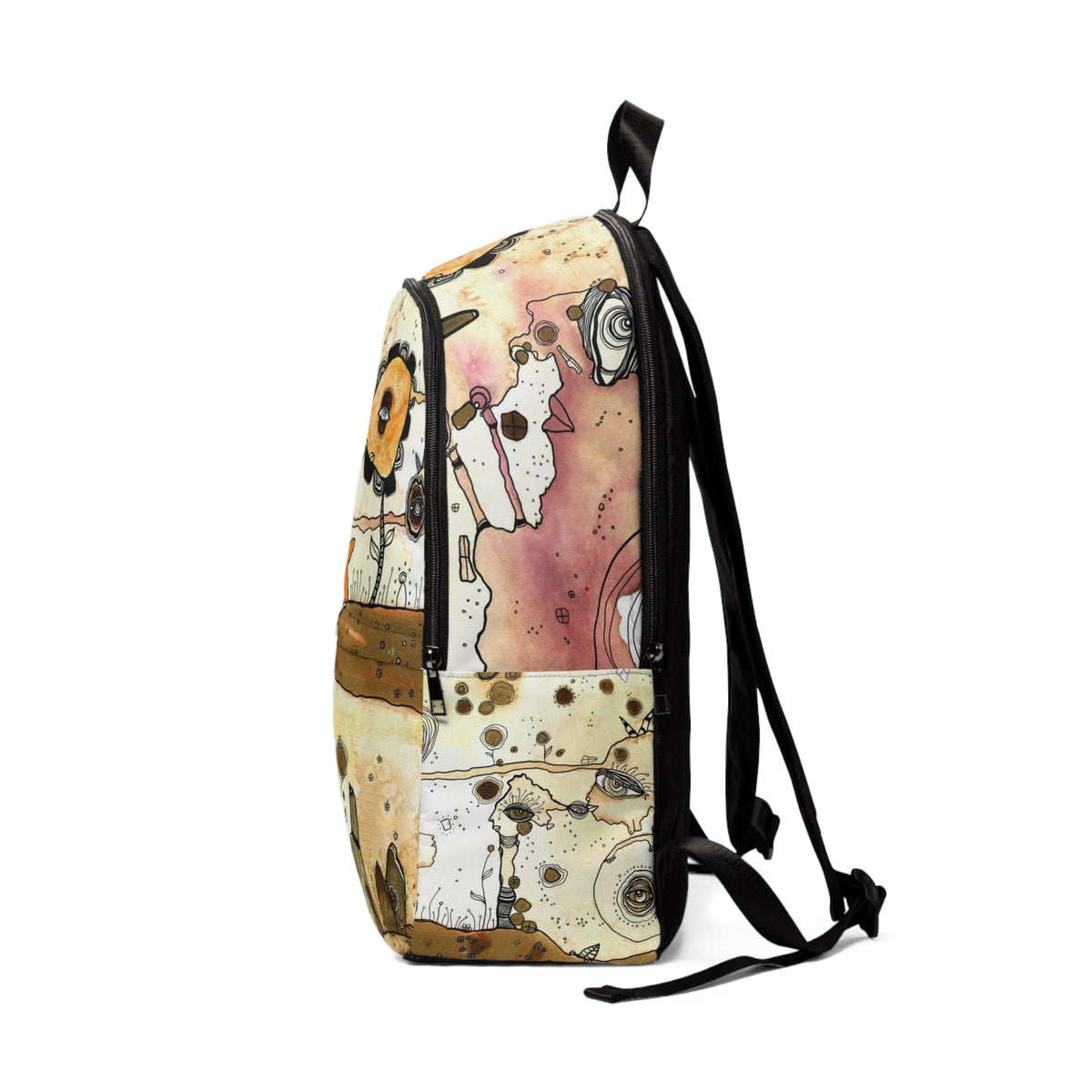Original Intuitive Abstract Art Backpack &quot;Whimsical City&quot;