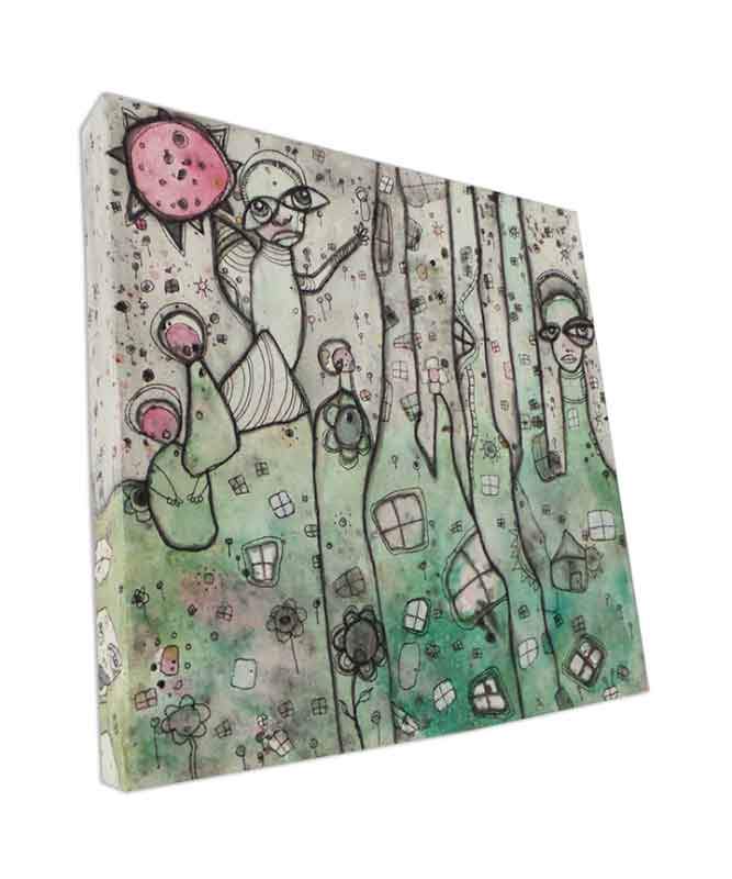 mixed media on canvas rising above