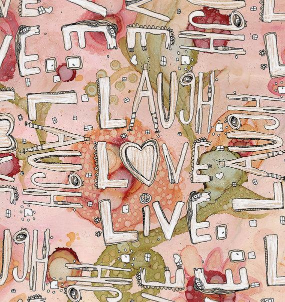 Tapestry &#39;Laugh Love Live&#39; floral