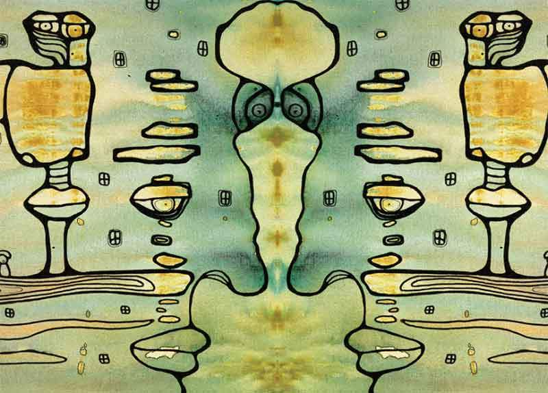 wall art tapestry &#39;Blue Men&#39;