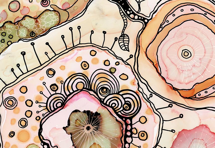 floral doodle shower curtain