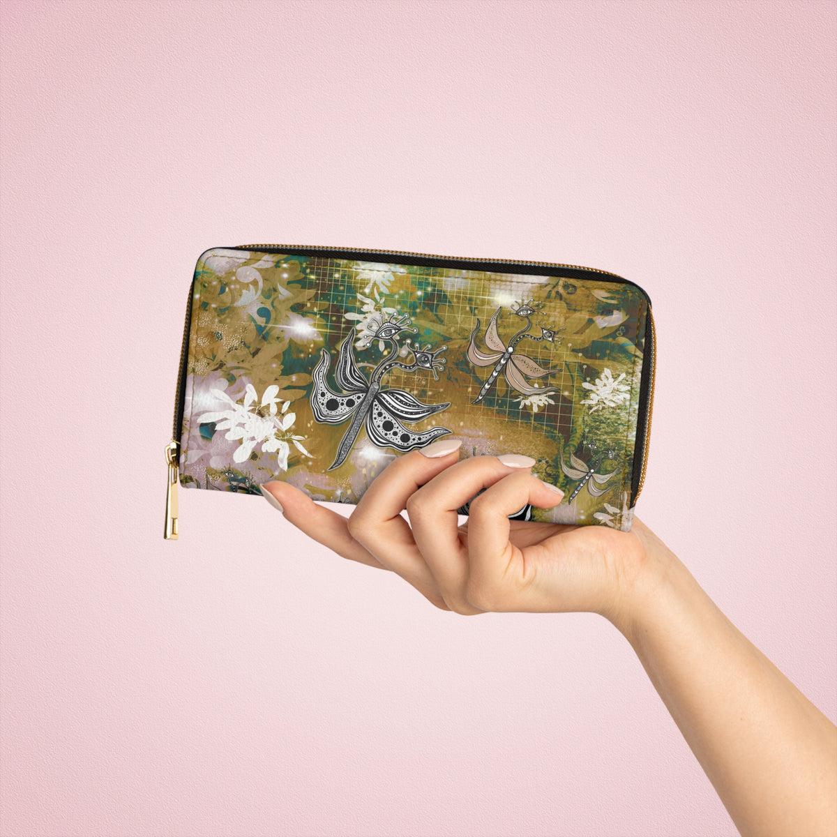 Butterflies Floral Zipper Wallet &quot;Butterfly Garden&quot;