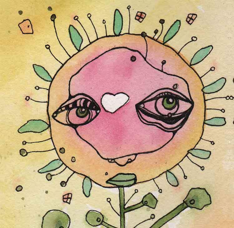 Floral Art Throw Pillow &#39;Floral Sisters 02&#39;