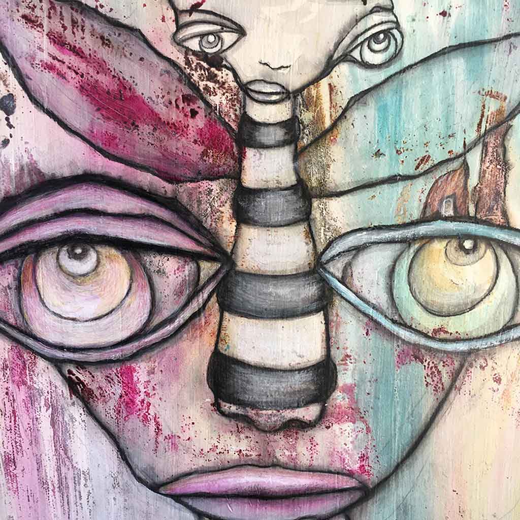 Original wood art &#39;Attached&#39;