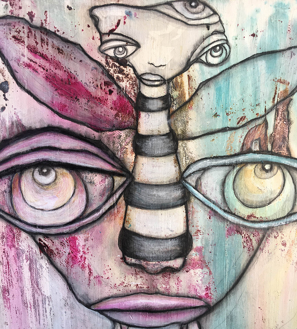 Original wood art 'Attached'