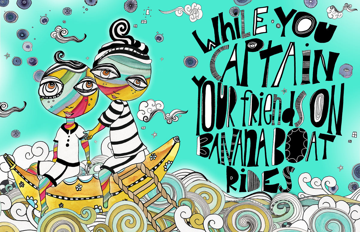 Wall Art Tapestry &#39;Banana Boat Rides&#39;