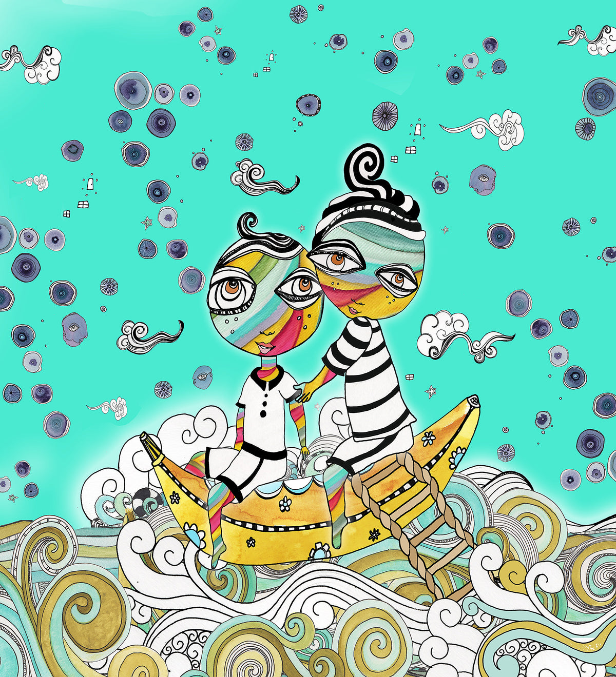 Wall Art Tapestry &#39;Banana Boat Rides&#39;