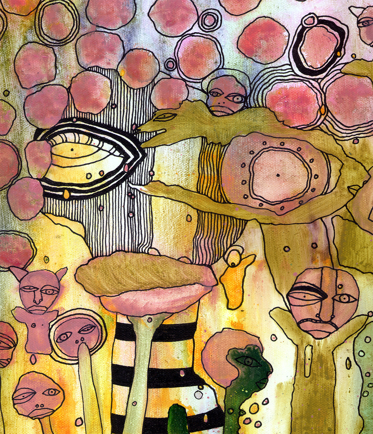 Handmade Wood Block Artist Print &#39;Bugged Out&#39;