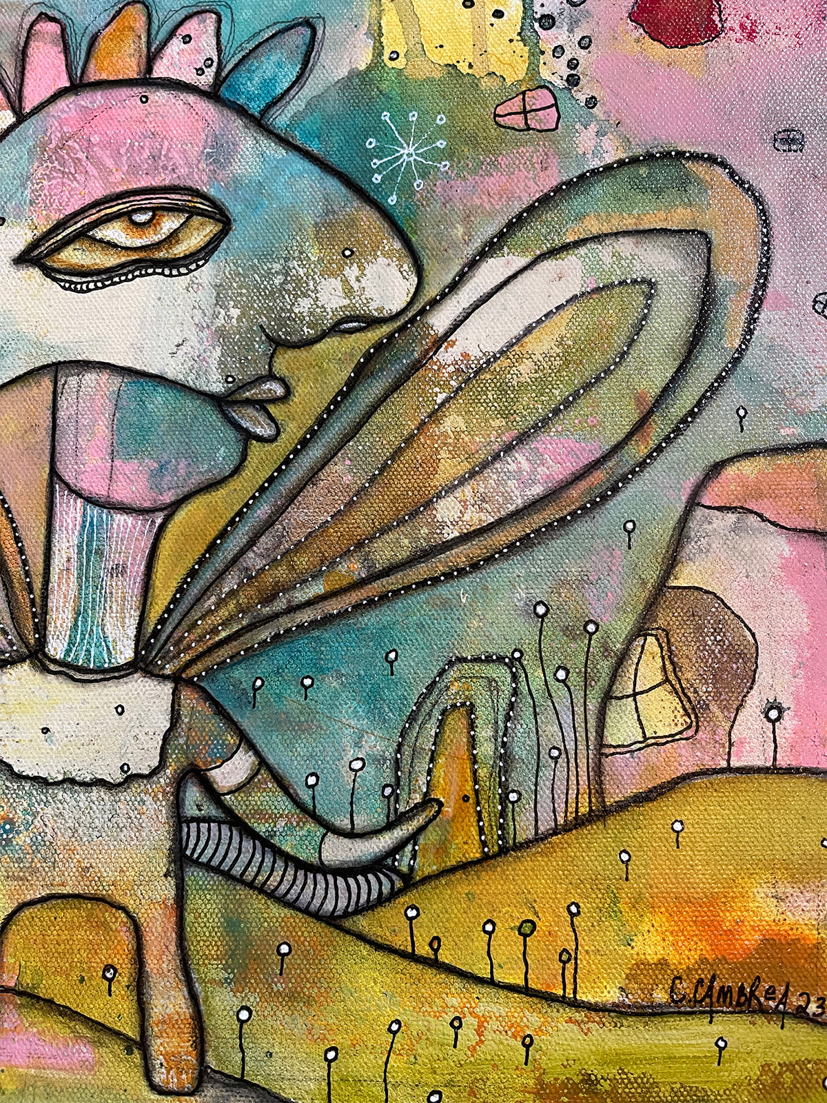 Original Fine Art &#39;Birdman&#39;s Options&#39; on canvas