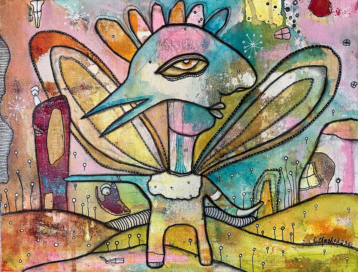 Original Fine Art &#39;Birdman&#39;s Options&#39; on canvas