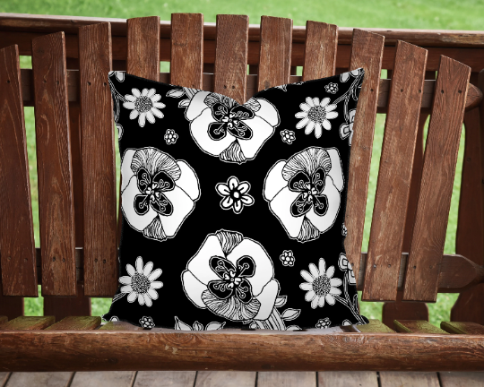 Outdoor Pillow Cushion "Birds of a Flower 05"