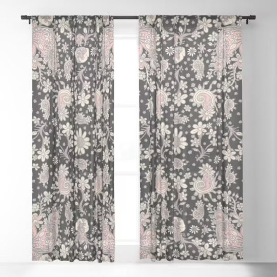 Window Curtains &quot;Birds of a Flower&quot;