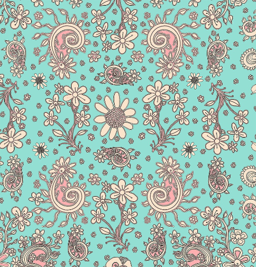 Window Curtains &quot;Birds of a Flower in Teal&quot;