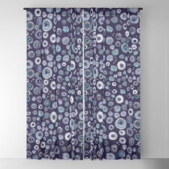 Window Curtains &quot;Blueberry Friends&quot;