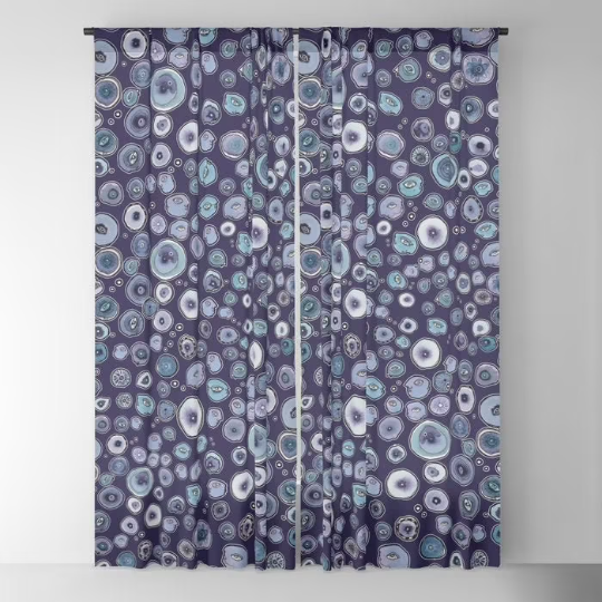 Window Curtains "Blueberry Friends"