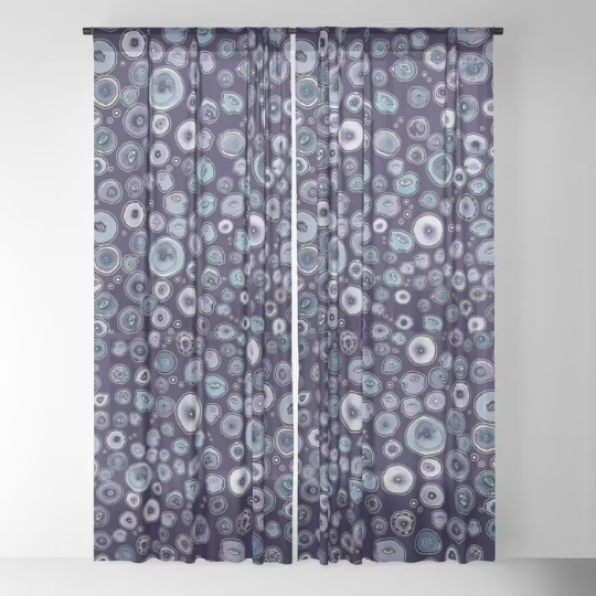 Window Curtains &quot;Blueberry Friends&quot;
