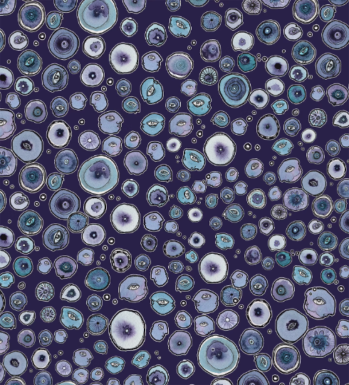 Window Curtains &quot;Blueberry Friends&quot;