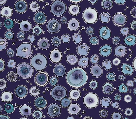 Window Curtains &quot;Blueberry Friends&quot;