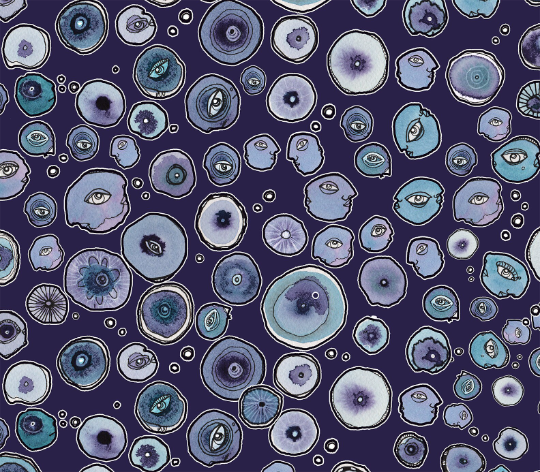 Area Rug &#39;Blueberry Friends Dark&#39;