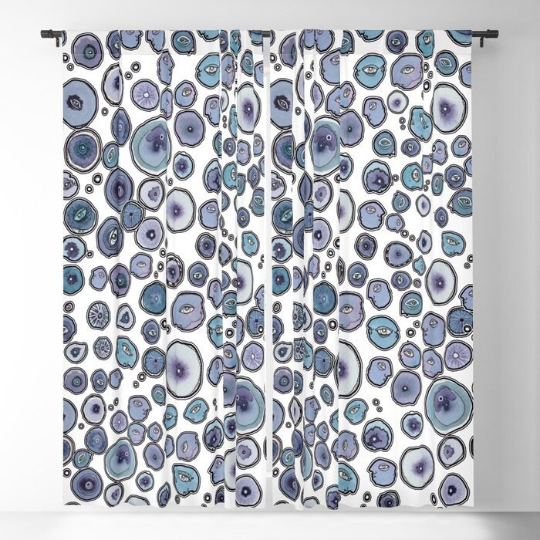 Window Curtains &quot;Blueberry Friends White&quot;