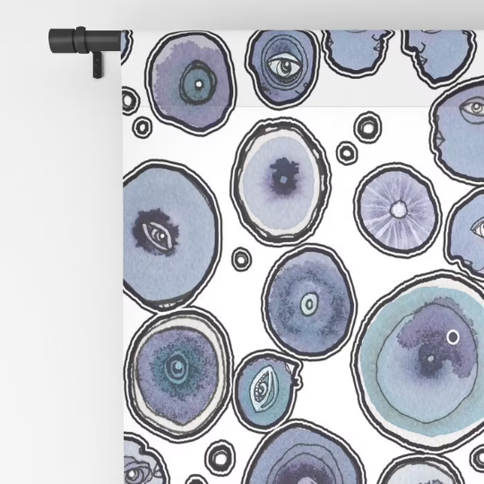 Window Curtains &quot;Blueberry Friends White&quot;