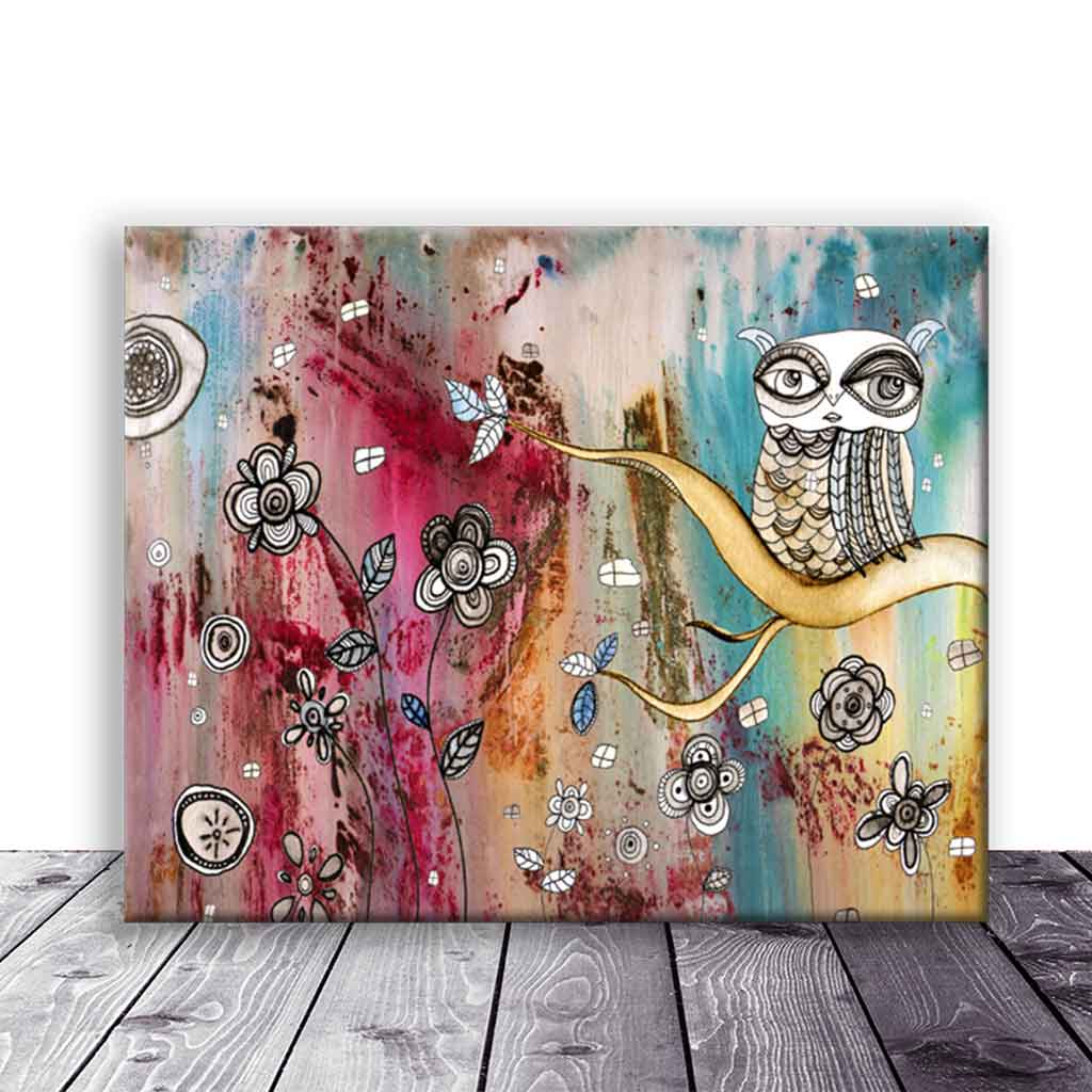 Art Print on Canvas 'Surreal Owl 1'