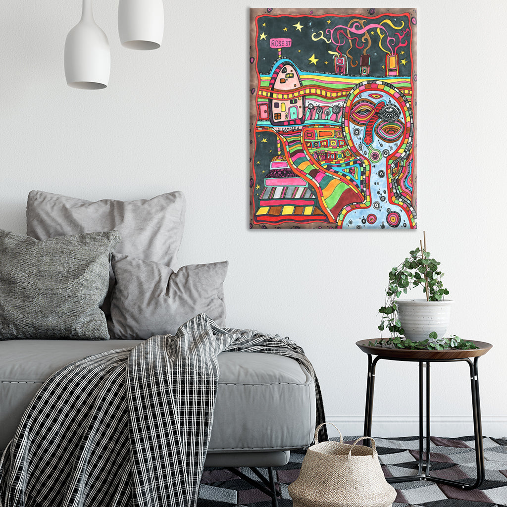 Art Print on Canvas &#39;Rose Street&#39;