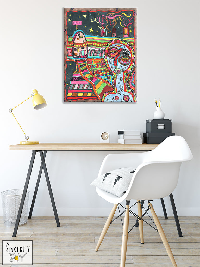 Art Print on Canvas &#39;Rose Street&#39;