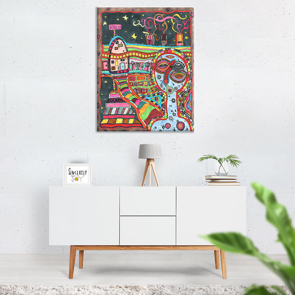 Art Print on Canvas &#39;Rose Street&#39;